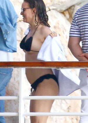 Natalie Portman in Black Bikini at the Eden Roc Hotel pool in Cannes